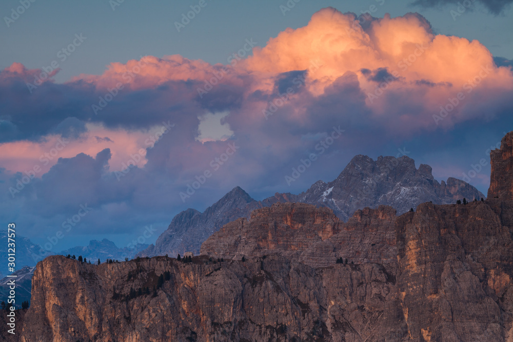 Some mountain peaks in Dolomites, Italy