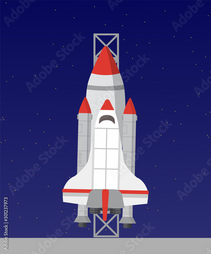 Fototapeta Naklejka Na Ścianę i Meble -  Spaceship flat vector illustration