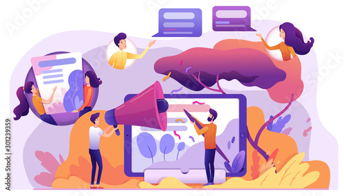 Digital advertising flat vector illustration