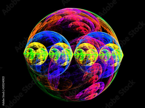 Colorful fractal plasma sphere, strings of chaotic plasma energy. .smoke, energy ball discharge, scientific plasma study. digital flames, .artistic design, science fiction, Abstract illustration