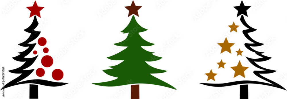 Christmas Tree Silhouette Vector isolated
