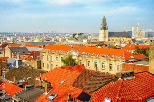 Aerial cityscape, rooftops,...