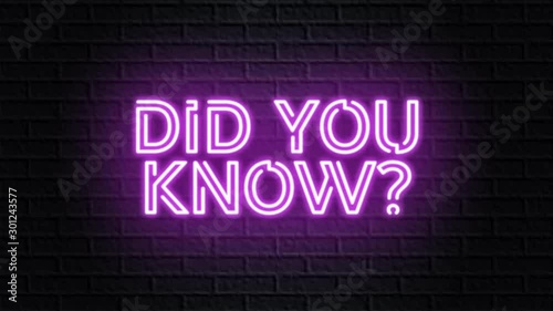 violet neon video animation did you know