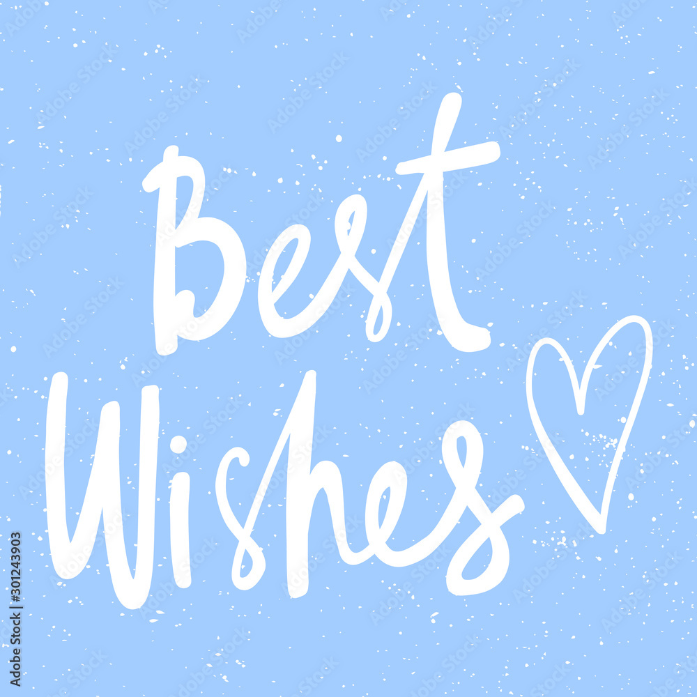 Best wishes. Christmas and happy New Year vector hand drawn illustration banner with cartoon comic lettering. 