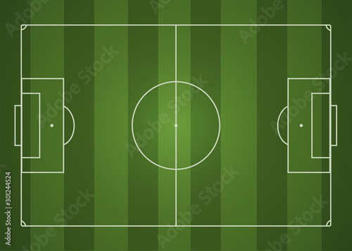 Soccer field - top view. Vector illustration