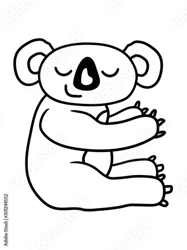 Canvas Print müder koala bär kuscheln schlafen festhalten süß niedlich clipart design cool gl