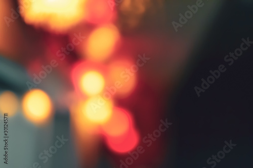 Bokeh of orange christmas lights