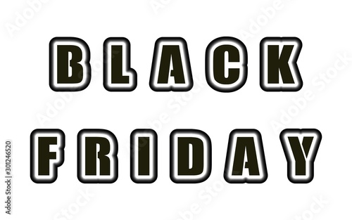 Black friday  decorative black inscription for banners  cards  flyers on a white background