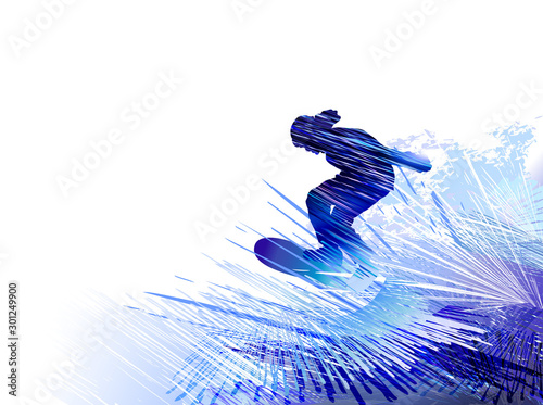 Skiing man. Vector illustration
