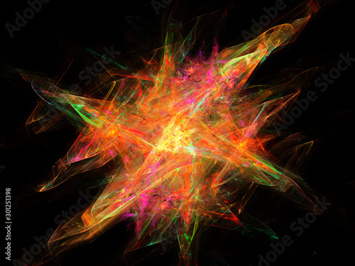 Multicolor beautiful fractal flower. Fractal artwork for creative design © Yaroslav