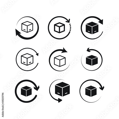 set of return package icon design isolated on white background. Vector illustration