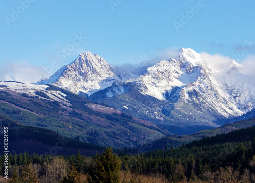 Twin Sisters Peaks in Washington State in Winter