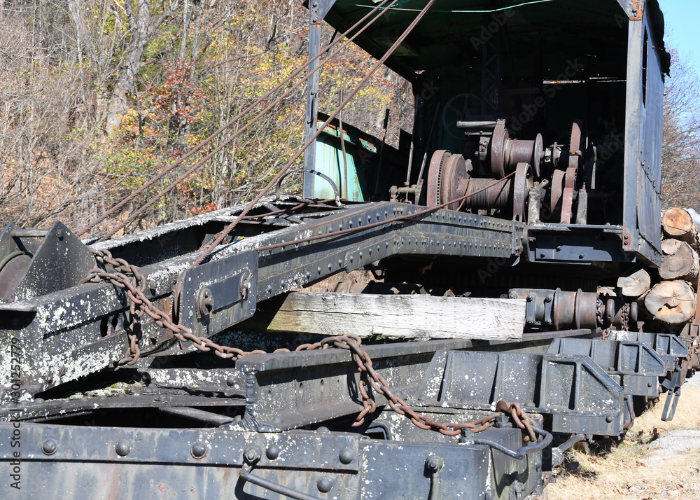 old logging equipment in West Virginia