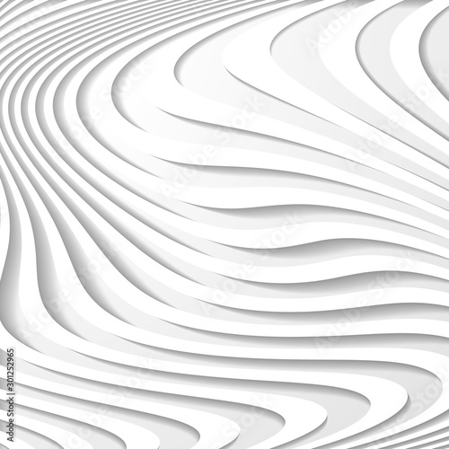 3d white wavy background ,paper cut out effect. Vector Illustration. © Tetiana185