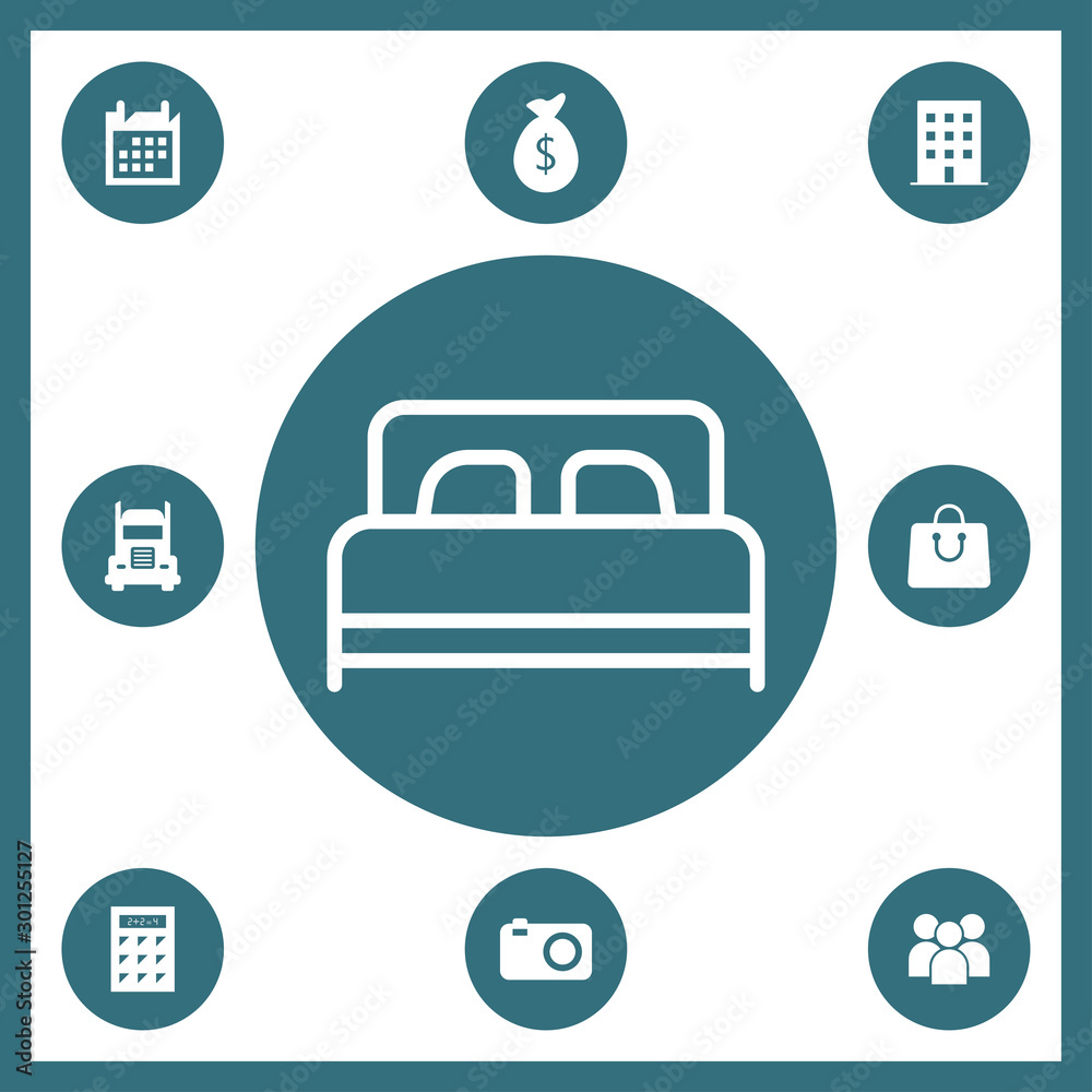 Bed outline icon for web and mobile Bed outline icon for web and mobile