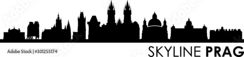 Prag City Skyline Vector Silhouette