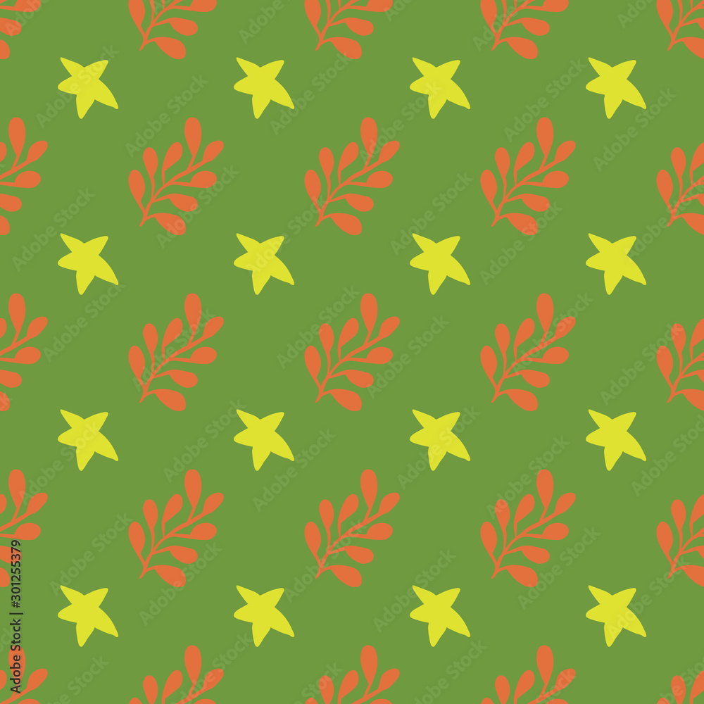stars plant seamless repeat pattern
