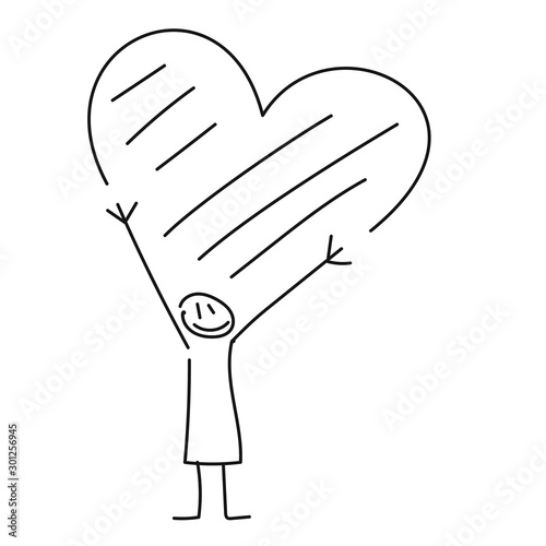 love it - happy person sharing a big heart