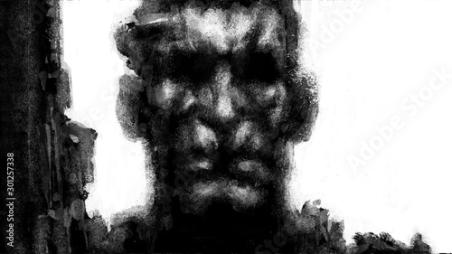 Face drawing of a dangerous...