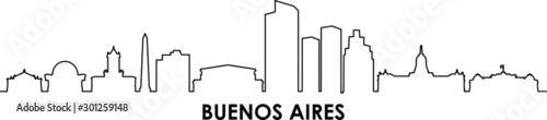 Buenoes Aires City Vector Skyline Panorama