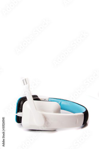 headphones or earphone computer isolated on a white background