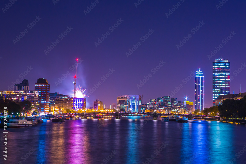 River Thames by night long exposure. River Thames by night long exposure.