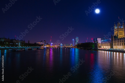 River Thames by night long exposure. © bluebeat76
