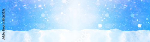 snowflakes snow blue sky - winter background banner long © Corri Seizinger