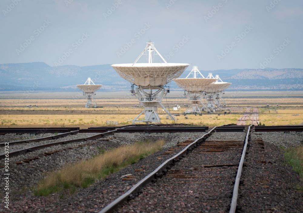 Radio Telescope on Train Tracks at Very Large Array