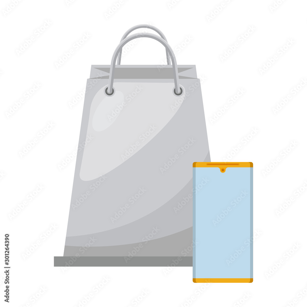 shopping bag and smartphone marketing