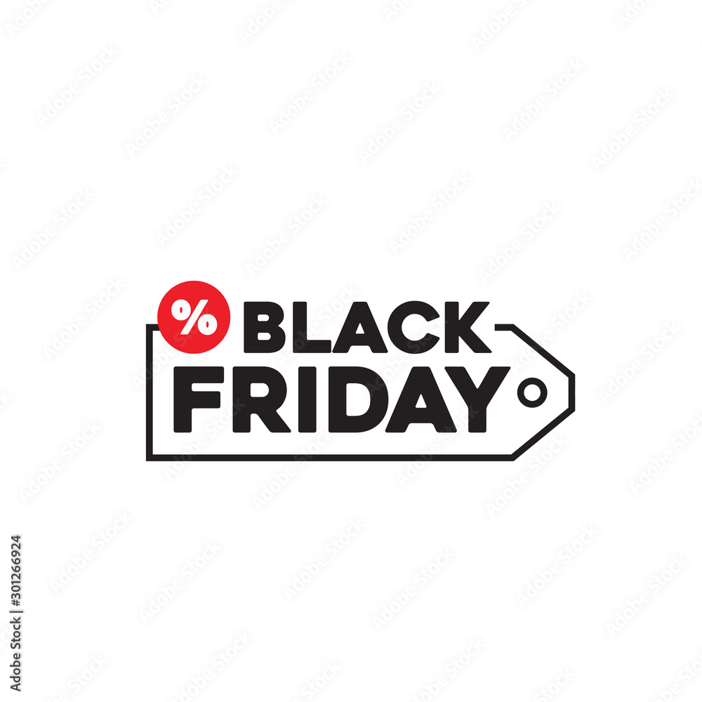 Black Friday Logo, Discount Sale Promo Sticker Label Stock Vector