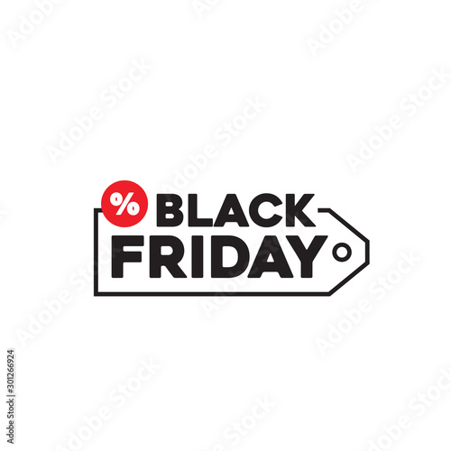 Black Friday Logo, Discount Sale Promo Sticker Label