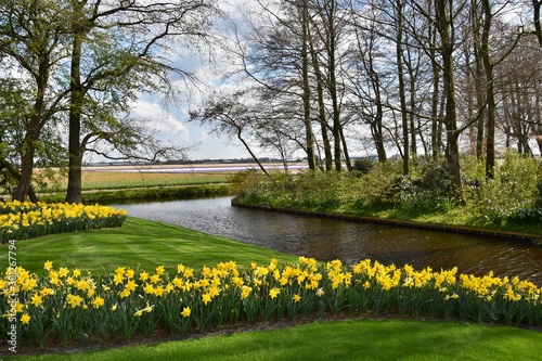 Creek in Keukenhof - The largest flower park - Netherlands country of tulips