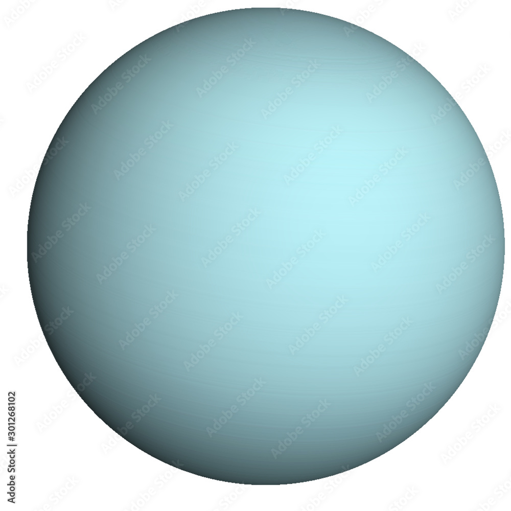 High detailed Uranus Planet of solar system isolated. Fiction blue planet. Elements of this image furnished by NASA.
