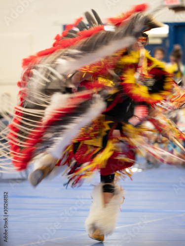 Fancy Dancer in Motion at a Pow Wow