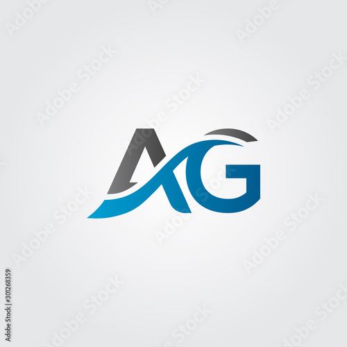Creative AG Business logo Vector template. Simple AG Letter logo. Initial AG font type logo. photo