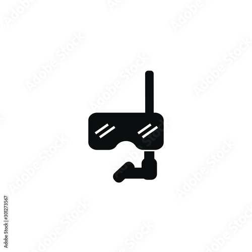 Logo for scuba diving club and diving school. Concept for logo, shirt, print or stamp. Typography design with diving mask with snorkel for Diving, Sport water, and Underwater activities