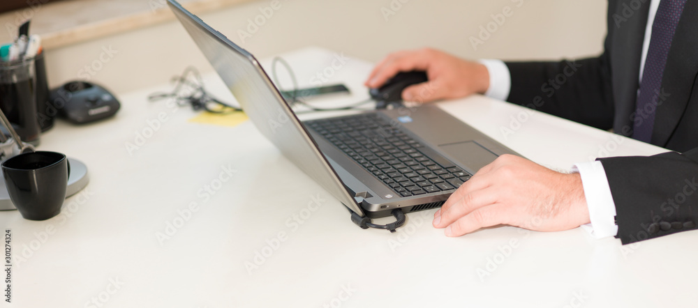 business man working on  laptop