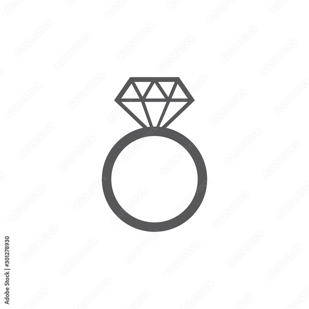 Wedding ring icon, Diamond ring vector illustration Wedding ring icon, Diamond ring vector illustration