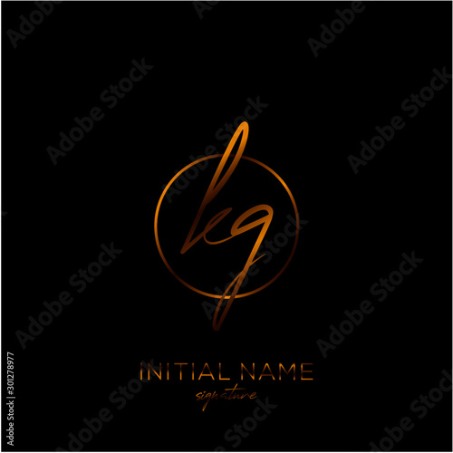 KG Initial handwriting logo vector