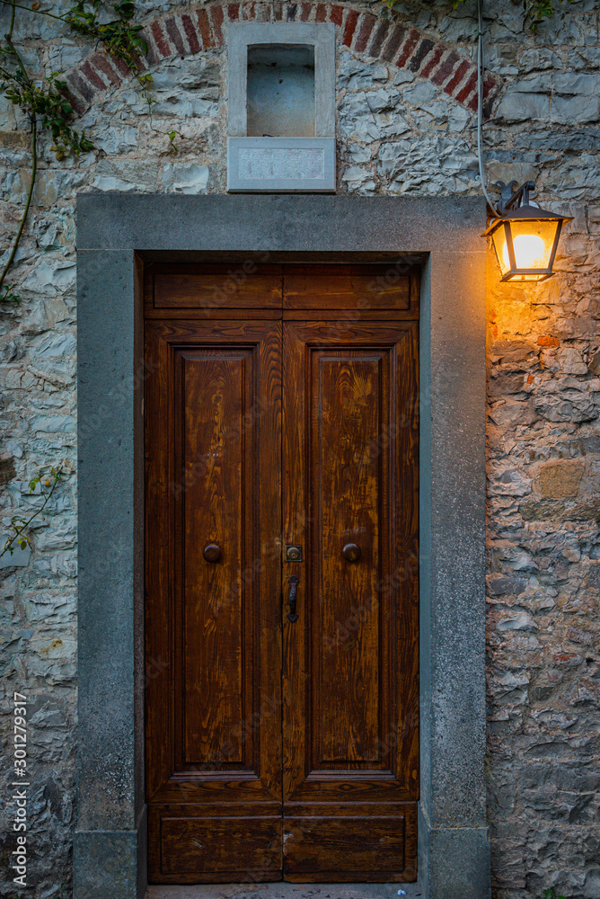 Close up of an ancient wooden door