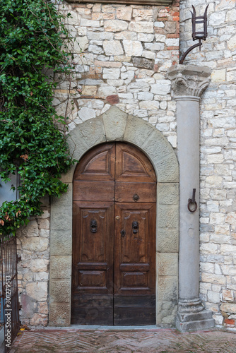 View of Vertine a small medieval town in Tuscany © Overburn