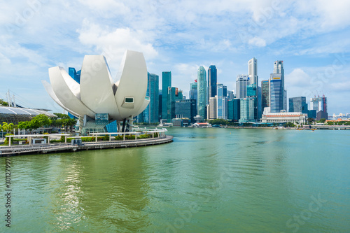 Singapore, 21 Jan 2019 : Beautiful architecture building skyscraper around marina bay in singapore city