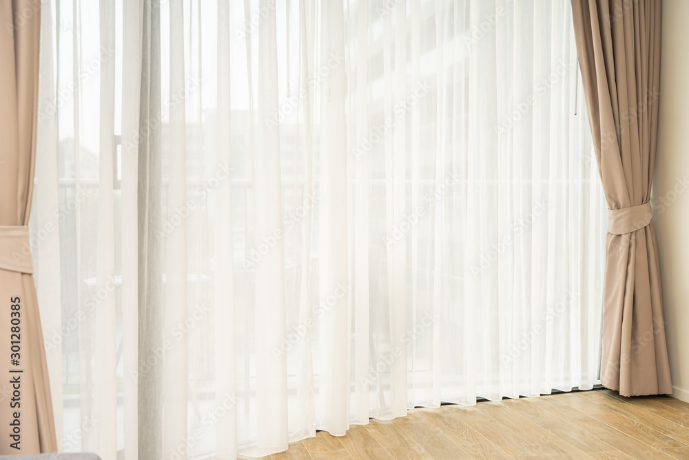 Fotografie Beautiful window and curtain decoration interior