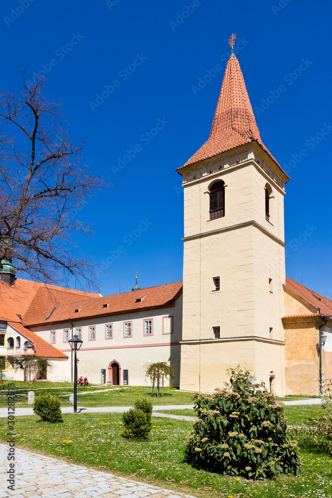 Three cloisters, Cesky Krumlov town (UNESCO), South Bohemia, Czech republic, Europe