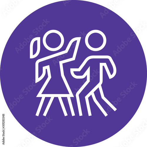 Boy And Girl Dancing Outline Icon
