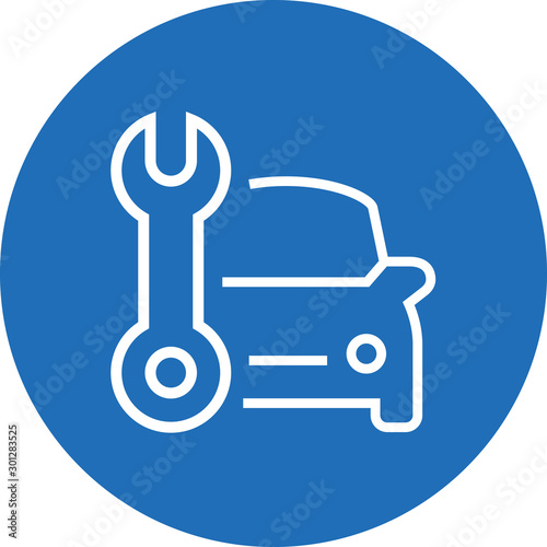 Auto Repair Shop Outline Icon