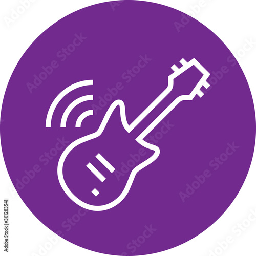Electric Guitar Music Outline Icon