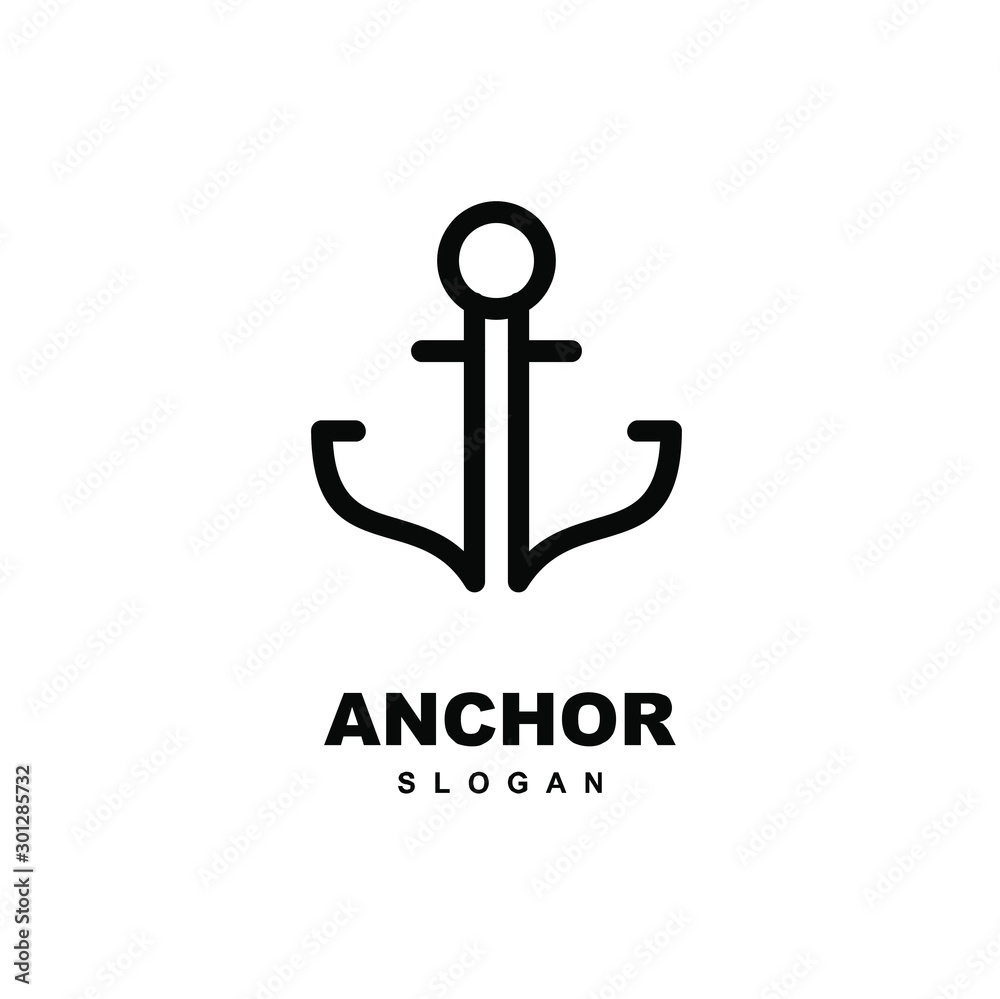 Modern Line anchor logo icon design vector illustration Modern Line anchor logo icon design vector illustration