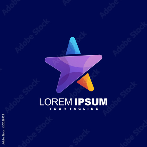 awesome star gradient logo design